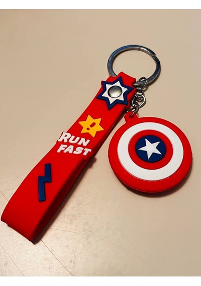 Captain America Silikon Figürlü Anahtarlık Marvel Kaptan Amerika Çanta & Araba Süsü