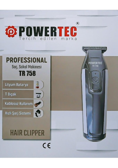 Powertec Tr-758 Profesyonel Sakal Ense Tıraş Makinesi 0.1mm
