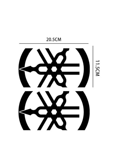 Yamaha Logo Sticker Stiker Seti 2 Adet Reflektif Xmax-nmax Siyah Renk Siyah