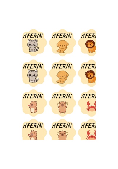 Öğretmenlere Aferin Yazılı Çok Karakterli Sevimli Sticker Seti - 62 Parça Standart