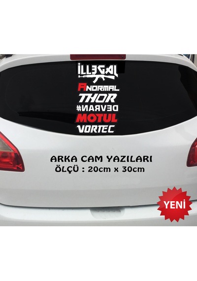 illegal a normal cam yazısı sticker set oto etiket yapıştırma