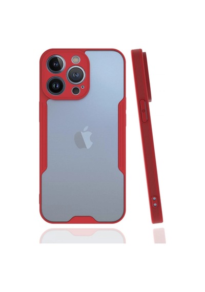 Apple iPhone Uyumlu 13 Pro Kılıf Platin Silikon - Kırmızı Çr