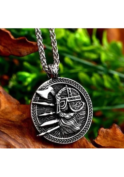 Çift Taraflı Kullanım Paslanmaz Çelik Viking Kolye