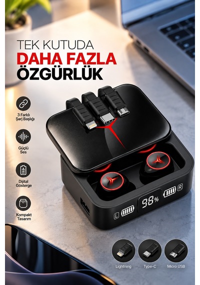 Astraltech Bluetooth Kulaklık Powerbank Özelliği Yüksek Ses Kaliteli Tws Kulaklık Dokunmatik