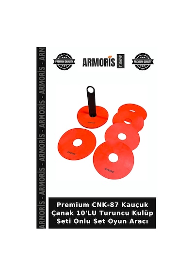 Premium Cnk-87 Kauçuk Çanak 10'lu Turuncu Kulüp Seti Onlu Set Oyun Aracı