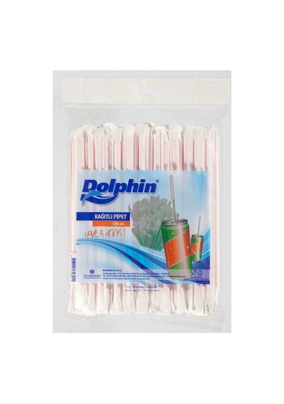 Dolphin Kağıtlı Pipet 100 Adet - Hijyenik Ve Çevre Dostu Tek Kullanımlık Pipet 8'li Avantaj Pak Tarı 100 G