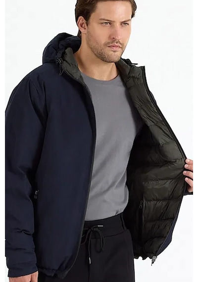 Slazenger Brelıs Erkek Çift Taraflı Lacivert Haki Mont & Kaban