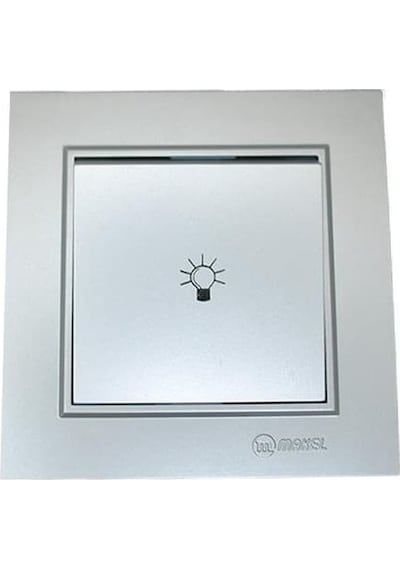 Makel Karea Zil Anahtarı Gümüş Modül+Kapak+Çerçeve