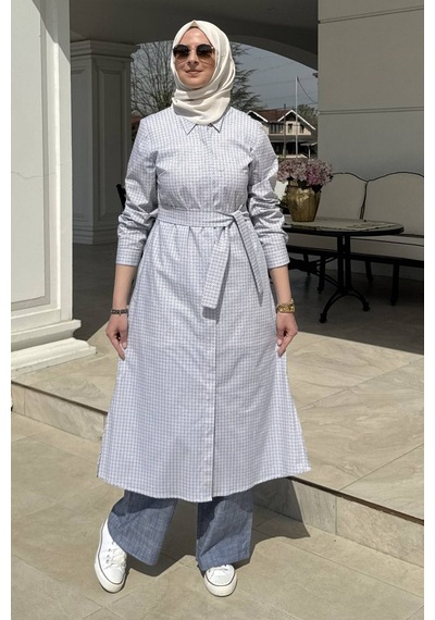Rabia Şamlı Doğa Mozaik Desenli Tunik Çok Renkli