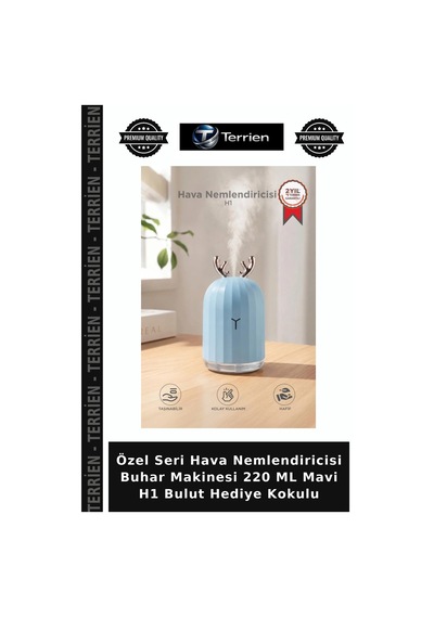 Özel Seri Hava Nemlendiricisi Buhar Makinesi 220 Ml Mavi H1 Bulut Hediye Kokulu