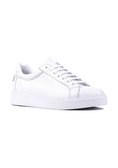 Shoetyle - Hakiki Deri Beyaz Renk Erkek Sneaker - 250-1400-1525