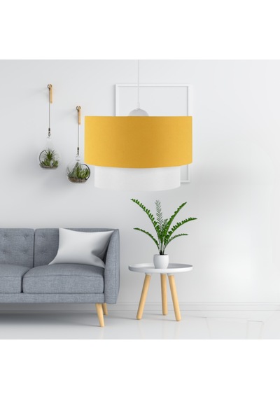 Pasta Tekli Sarkıt Sarı Kumaş Salon Yatak Odası Çocuk Odası Genç Odası Avize Sarı