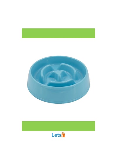 Mikopet Yavaş Mama Yeme Kabı 375 Ml. Plastik Mor, Mavi, Yeşil, Pembe Çok Renkli
