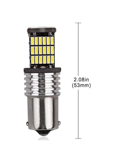 Sisa Ba15S 1156 P21W 45 Led Geri Vites Sinyal Stop Ampulü 2 Adet 1 Takım Beyaz