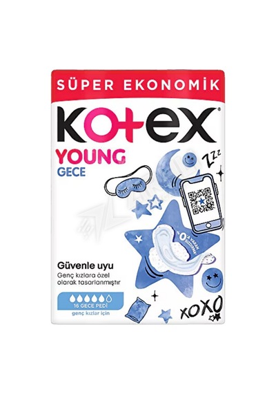 4 Adet Kotex Young Quadro Gece Hijyenik Ped 16'lı