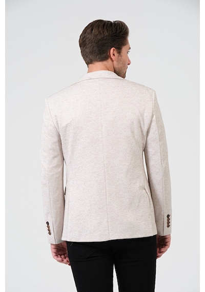 Bonesti Erkek Slim Fit Blazer Ceket Krem Kahve Benekli