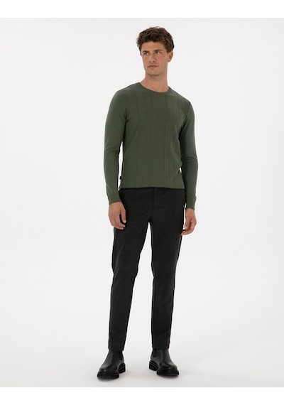Pierre Cardin Erkek Koyu Haki Kazak /triko 50315584-vr111 Koyu Haki