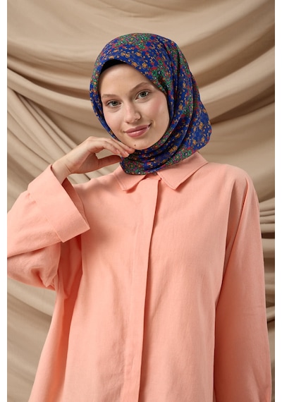 Silk Home Soft Eşarp 73093-04 Saks, Pembe, Kırmızı, Yeşil