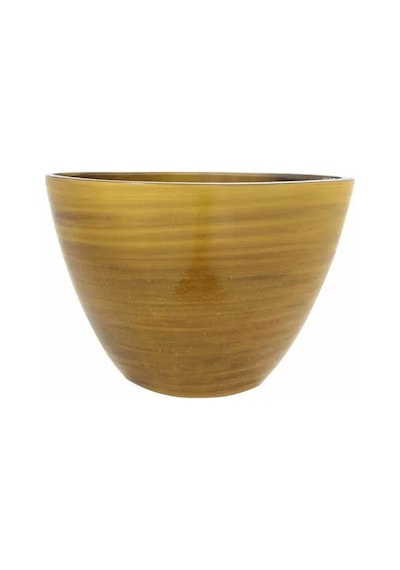 Cresta Seramik Oval Koyu Sarı Saksı 33 17 24cm