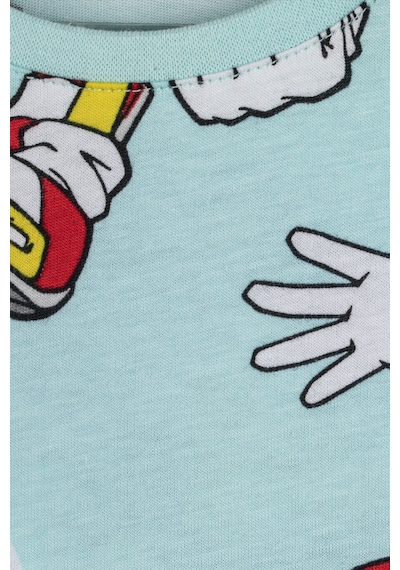 Zuzunga The Hedgehog Super Sonic Desenli %100 Pamuk Çocuk Pijama Takımı Mint