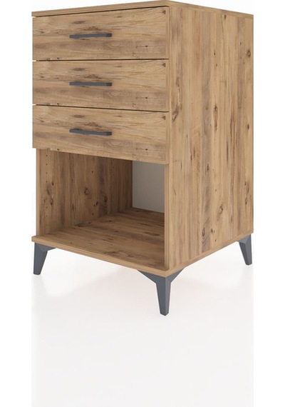 Kronos Komodin 3 Çekmeceli 60x59x96 Çam-çam Çam