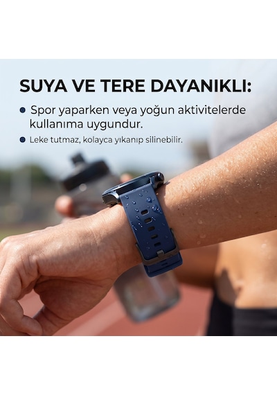 Caseonn Garmin Forerunner 255s Kordon Tokalı Esnek Spor Silikon Kayış Siyah