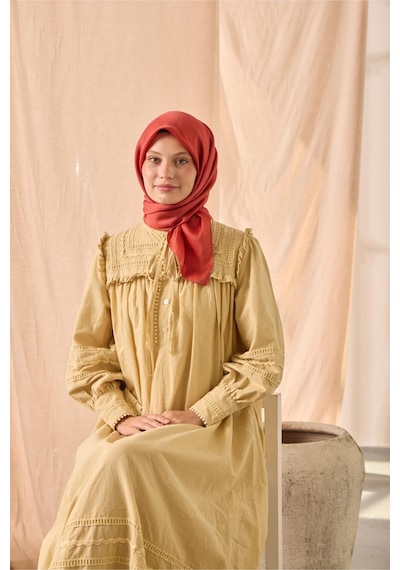 Silk Home Düz Shiny Eşarp 75006-75 Sinyal Turuncu