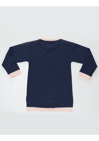 Denokids - Kediler Kız Çocuk Lacivert Uzun Kollu Elbise
