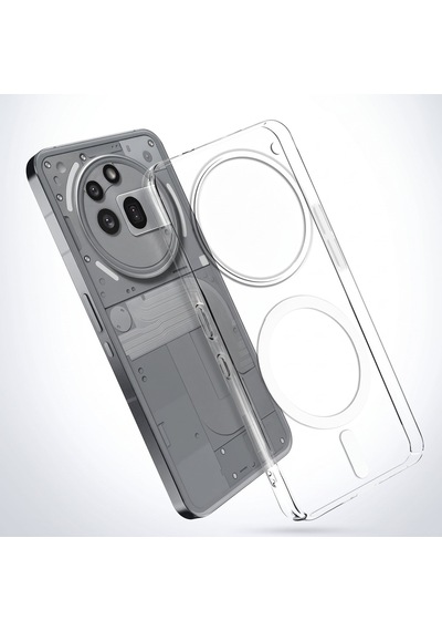 Caseonn Nothing Phone 3a Pro Kılıf Magsafe Özellikli Sararmaz Kristal Sert Kapak Şeffaf