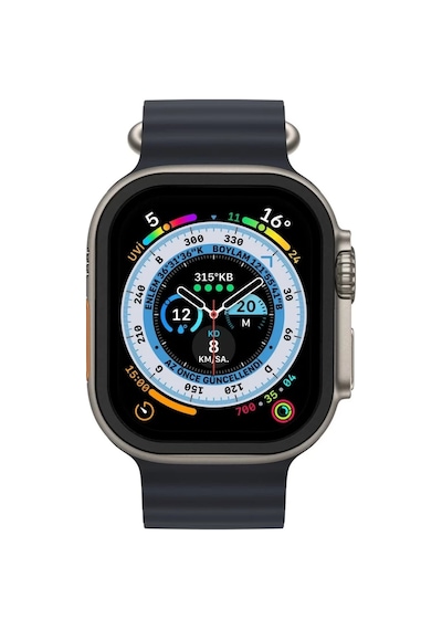 Apple Watch Ultra 49mm Uyumlu Alüminyum Kasa Cam Ekran Koruyucu - Siyah