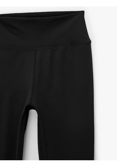 Koton Yüksek Bel Slim Fit Dikiş Detaylı İnterlok Spor Tayt Siyah 7wak40122nk
