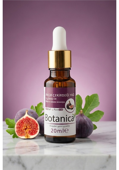 Botanica %100 Saf İncir Çekirdeği Yağı Cilt Elastikiyeti Kırışıklık Karşıtı Besleyici Doğal Bitkisel 20 Ml 20 ML