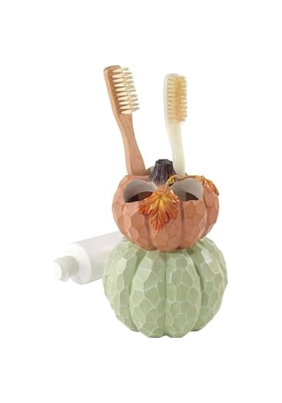 Avanti Linens Grateful Patch Collection, Diş Fırçası Tutucu, Çok Renkli Açık Ahşap