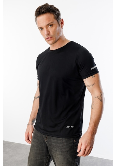 Genius Store Erkek Nem Emici Hızlı Kuruma Atletik Teknik Performans Spor T-shirt Drıfıt-kısakolnew Siyah