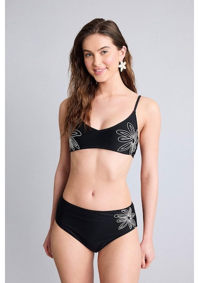 Defacto Regular Fıt Nakışlı Bikini Alt E3286ax26smbk81 Siyah-bk81