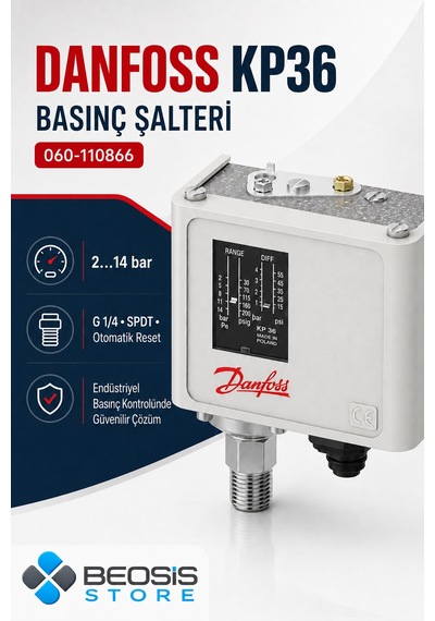 Danfoss 060-110866 Kp36 2/14 Bar Presostat