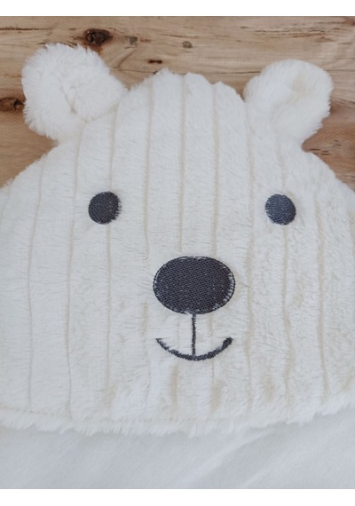Yenidoğan Beyaz Wool Yün Kumaş Ayıcık Kulaklı Kundak Bebek Battaniyesi Çok Renkli