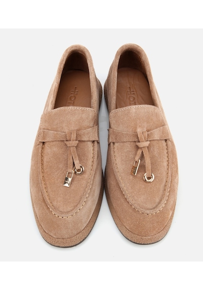 Hotiç Kadın Süet Deri Vizon Gold Aksesuarlı Klasik Loafer 01ayh313260a450 VIZON