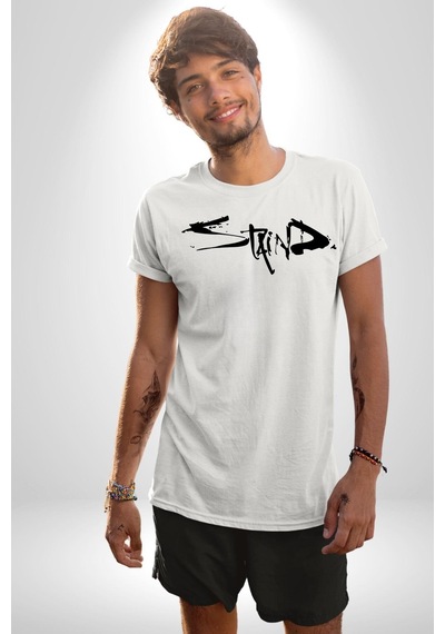 Staind Unisex Unisex Beyaz Organik Baskılı T-shirt Penye Yüksek Kalite Beyaz