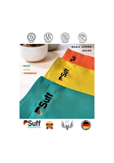 Mikrofiber Bez Tüm Yüzeyler Için 3 Lü 40x60 Sihirli Seri Kurulama Cam Silme Diğer