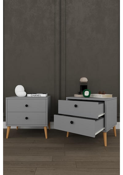 Asra Trend Yatak Odası Takımı 5 Parça %100 Mdf Gardırop Şifonyer Makyaj Masası Komodin Ytk03