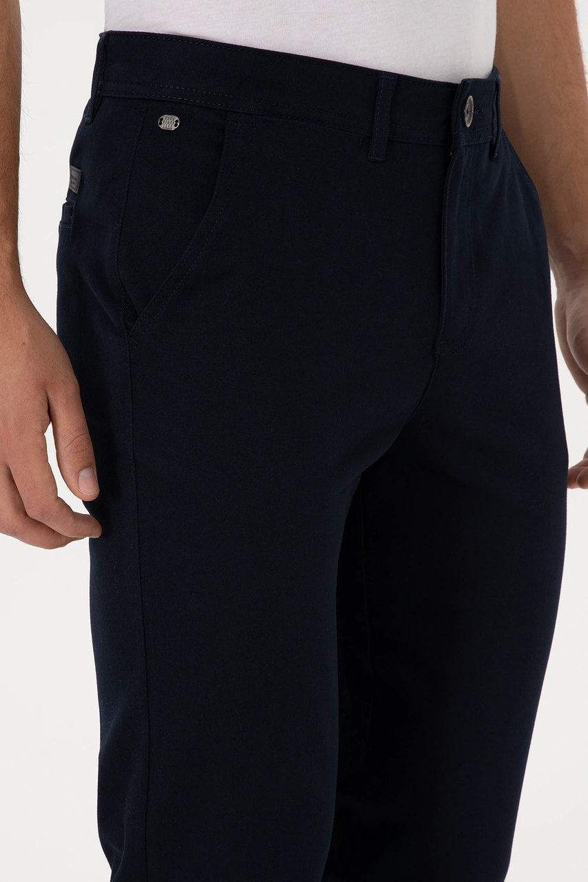U.S. Polo Assn. Erkek Lacivert Slim Fit Kanvas / Chino Pantolon 50308762-VR033