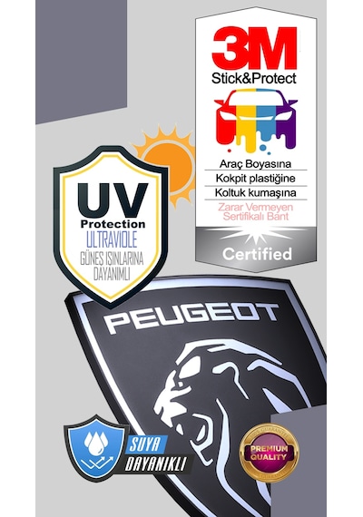 Peugeot Çamurluk & Ayna Altı Yeni Nesil Aslan Logo