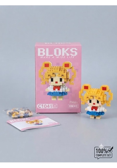 Sarı 3d Kalem + 204 Parça Bloks Seti Hayal Et, Çiz, İnşa Et Anime Kız