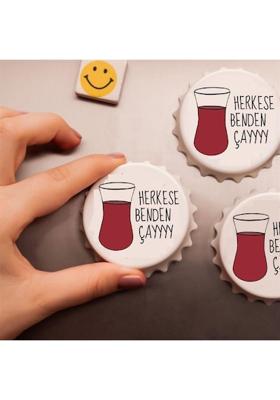 Herkese Benden Çay Baskılı Magnet Açacak
