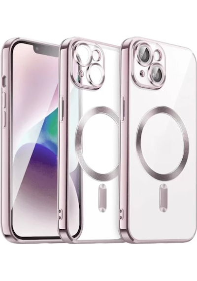Newface Apple Uyumlu iPad iPhone 15 Kılıf Kross Magneticsafe Kapak - Rose Pembe