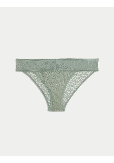 Marks & Spencer Dantel Detaylı Brazilian Tipi Külot T61006232B Açık Haki