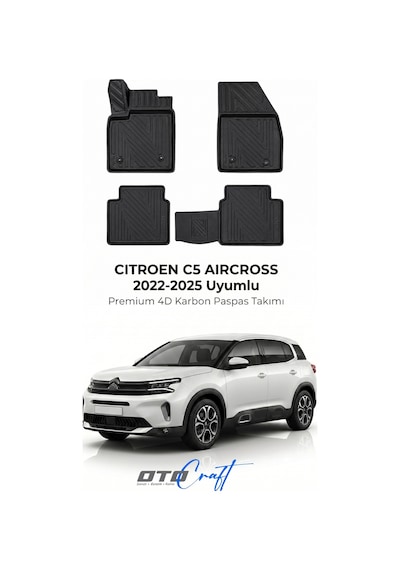 Otocraft Citroën C5 Aircross 2022-2025 Araca Özel 4d Karbon Oto Paspas Havuzlu Tam Set