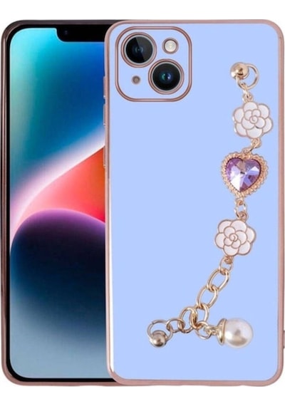 Apple Uyumlu iPhone 15 Plus Kılıf El Tutamaçlı Kamera Korumalı Zore Taka Silikon Kapak Mor