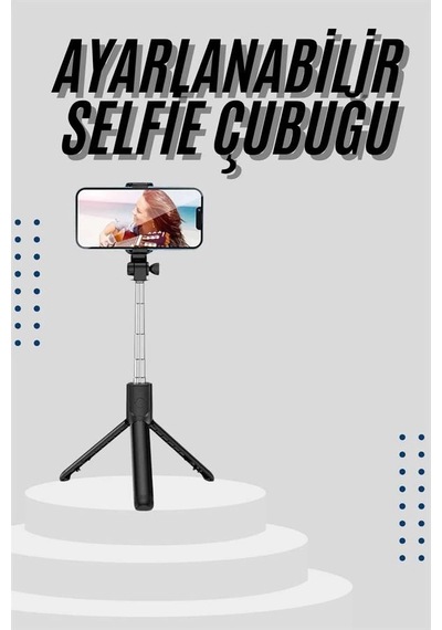 Mey İthalat Tripod Selfie Çubuğu Bluetooth Kumandalı Kablosuz Led Işıklı